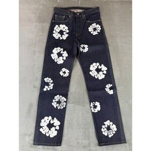 Levis x Denim Tears Cotton Wreath 501 Jeans Mens 30x32 Dark Blue Button Fly NWT
